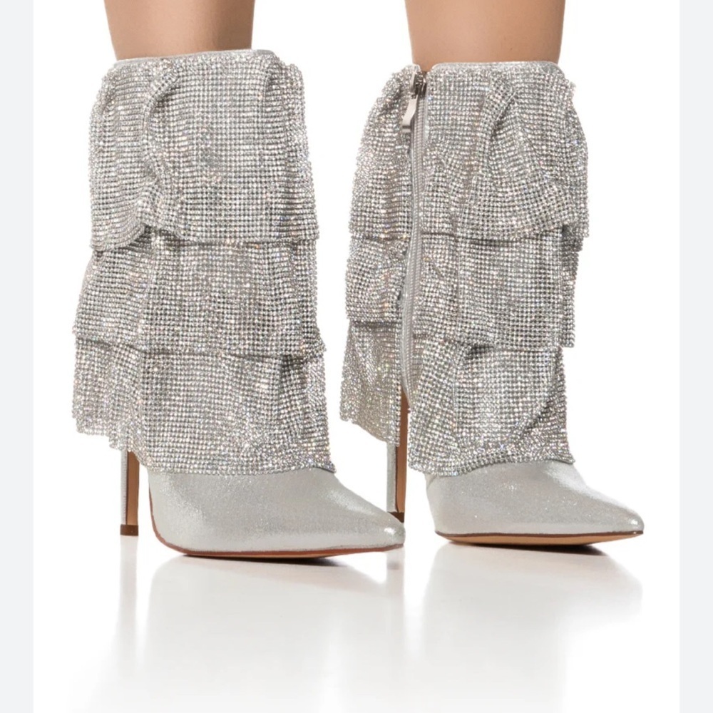 🔥🔥AZALEA WANG Chilton Chainmail Draped Booties 🔥🔥NWT SZ 10